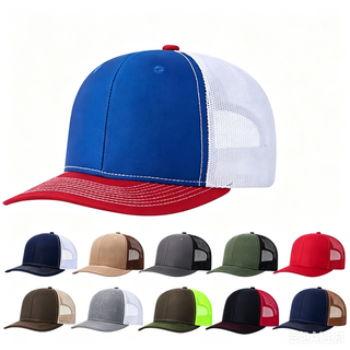 Venta al por mayor de gorras de camionero en blanco - Gorras Snapback traseras de malla delantera de algod&oacute;n de alta calidad