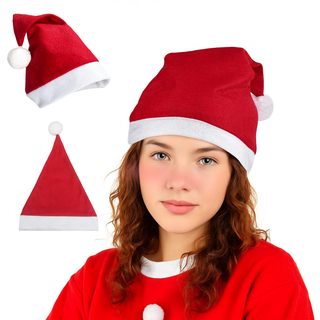 Gorros de Pap&aacute; Noel personalizados al por mayor Logotipo personalizado Gorro de Pap&aacute; Noel de Navidad no tejido para decoraci&oacute;n de fiestas