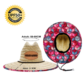 Sombrero de paja de ala ancha unisex UPF50+ personalizable