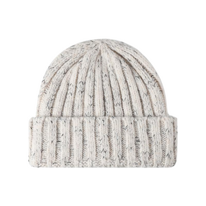 Gesprenkelte Strickm&uuml;tze mit individuellem Logo | Gro&szlig;e Winter-Kopfbedeckung