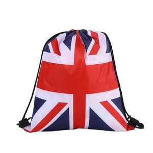 Mochila con cord&oacute;n con estampado de bandera de Union Jack UK - Mochila deportiva ligera para viajes y eventos
