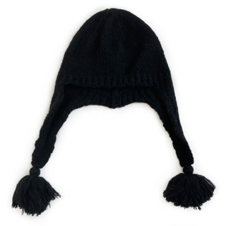 Chap&eacute;u de malha com aba de orelha de inverno infantil personalizado por atacado com Pom Poms