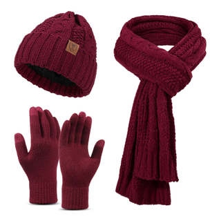 Conjunto de guantes y bufanda de punto de invierno