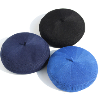 Venta al por mayor Gorro de boina de punto de color s&oacute;lido personalizado para mujer - Gorros c&aacute;lidos y suaves